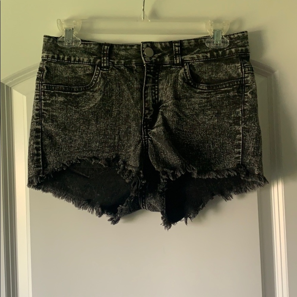 Black denim highwaisted shorts
